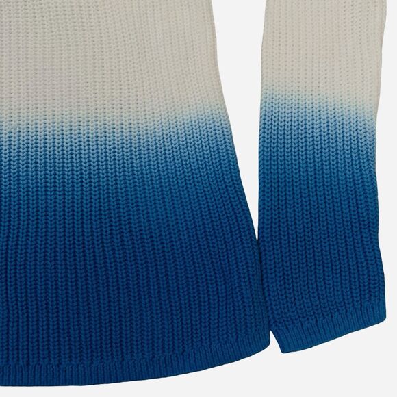 Talbots Sweater Ombré Petite Blue Scoop Neck Long Sleeve Colorblock Knit Top SP - Picture 5 of 12